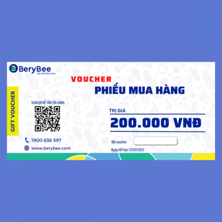 Voucher phiếu mua hàng 200,000 VNĐ - Voucher BeryBee