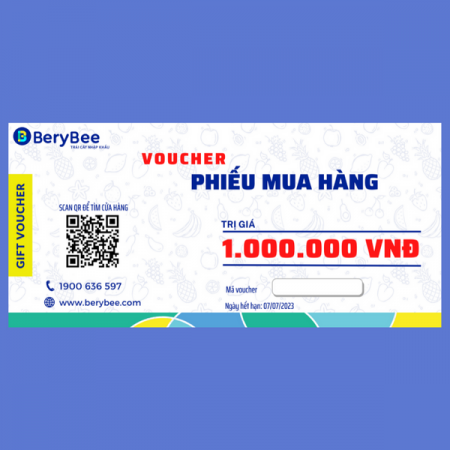 Voucher phiếu mua hàng 1.000,000 VNĐ - Voucher BeryBee